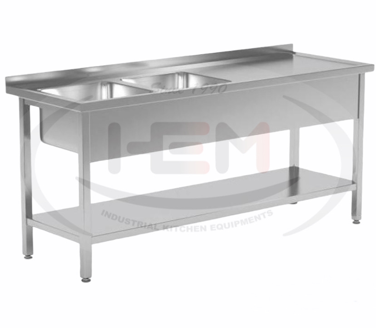 Çift Eviyeli Taban Raflı Çalışma Tezgahı 190X60X85