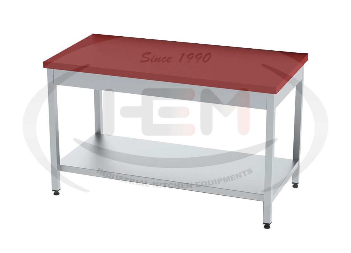 Taban Raflı Polietilen Çalışma Tezgahı 140X60X85